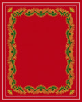 Crimson Green Leafy Border Rug
