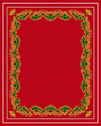 Crimson Green Leafy Border Rug