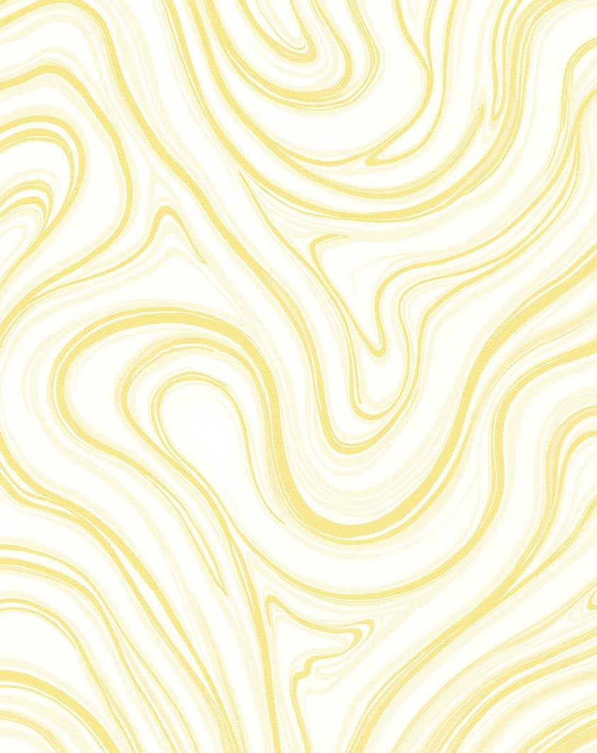 Pale Yellow Swirling Marble Ribbon Rug