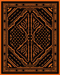 Bold Orange Black Geometric Frame Rug