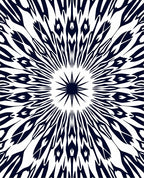 Dark Blue Sunburst Starburst Explosion Rug