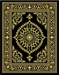 Black Gold Medallion Frame Rug
