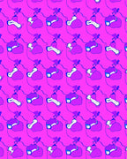 Vibrant Pink Purple Organic Flow Rug