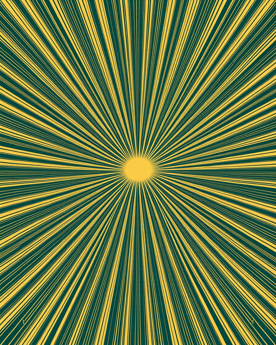 Radiant Yellow Sunburst Teal Rug