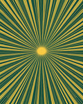 Radiant Yellow Sunburst Teal Rug