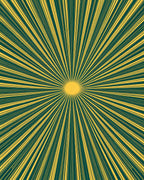 Radiant Yellow Sunburst Teal Rug