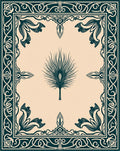 Green Palm Leaf Frame Rug