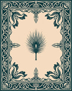 Green Palm Leaf Frame Rug