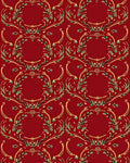 Crimson Gold Green Floral Wreath Rug
