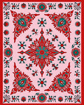 Floral Crimson Teal Mandala Rug