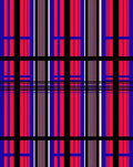 Red Blue Black Plaid Grid Rug