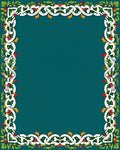 Ornate Green Floral Intertwined Border Rug