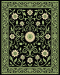 Black Floral Archival Glow Rug
