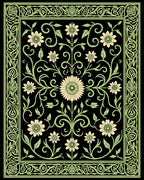 Black Floral Archival Glow Rug