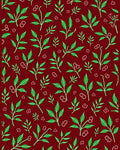 Crimson Greenery Leaf Cluster Rug