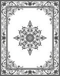 Ornate Gray Floral Mandala Frame Rug