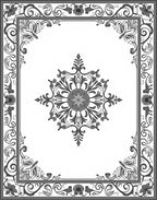Ornate Gray Floral Mandala Frame Rug