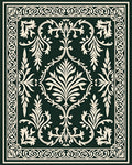 Vintage Cream Damask Border Rug