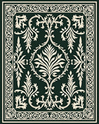 Vintage Cream Damask Border Rug