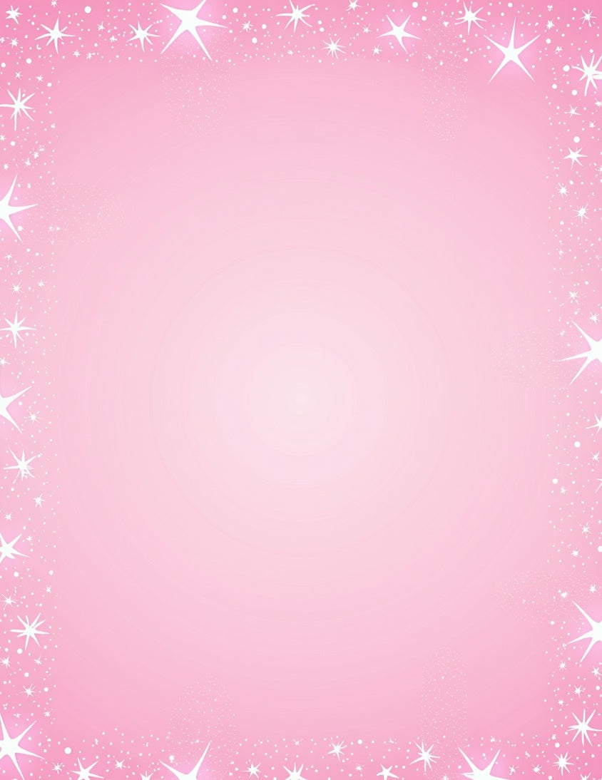 Pink Shimmering Star Border Rug