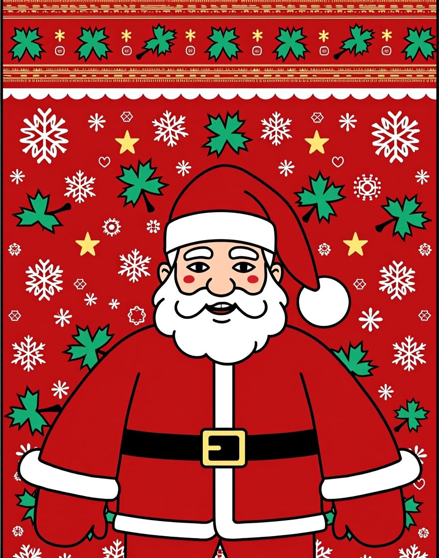 Merry Santa Claus Snowflake Star Rug