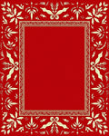 Crimson Red Floral Border Rug