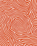 Crimson White Wavy Line Abstract Rug