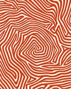 Crimson White Wavy Line Abstract Rug