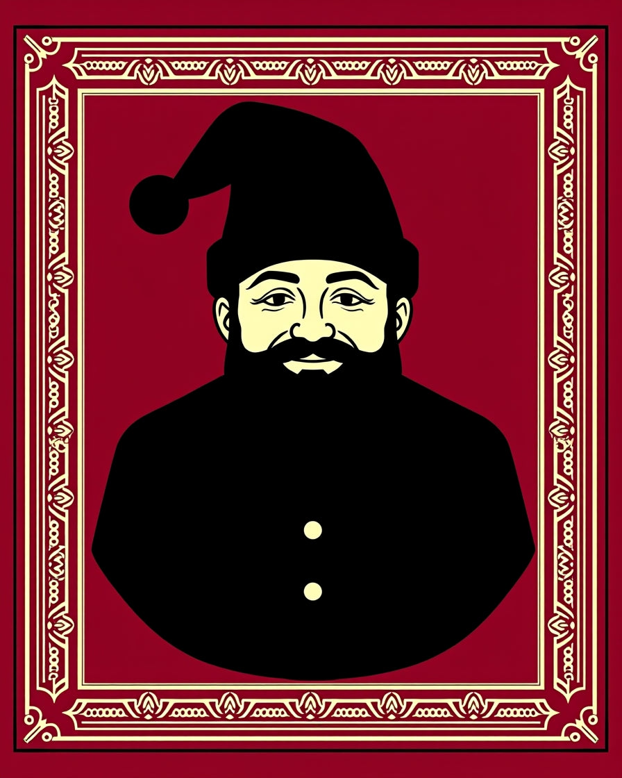 Crimson And Cream Traditional Portrait Rug