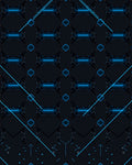 SciFi Blue Geometric Intersecting Lines Rug