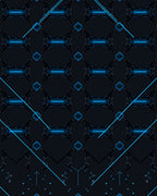 SciFi Blue Geometric Intersecting Lines Rug