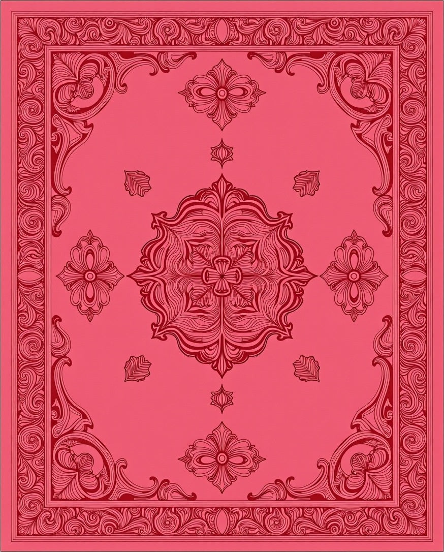 Crimson Paisley Medallion Rich Floral Rug
