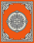 Orange Mandala Intricate Border Rug