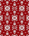 White Snowflake Medallion Crimson Symmetry Rug