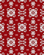 White Snowflake Medallion Crimson Symmetry Rug