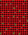 Red Black Buffalo Plaid Evergreen Snowflakes Rug