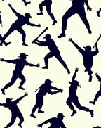 Baseball Silhouette Game Action Rug
