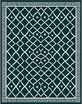 Emerald Lattice Starburst Rug