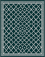 Emerald Lattice Starburst Rug