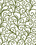 Vibrant Green Swirling Vine Art Rug