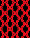 Bold Red Lattice Geometric Rug