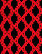 Bold Red Lattice Geometric Rug