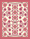 Pink Floral Medallion Cream Border Rug