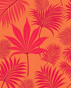 Vibrant Pink Tropical Foliage Arrangement Rug