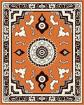 Terracotta Medallion Bordered Rug