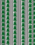 Green Leaf Vines Black White Stripes Rug