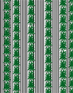 Green Leaf Vines Black White Stripes Rug