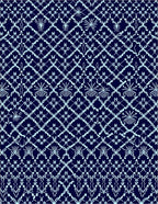 Navy Light Blue Intricate Lattice Rug