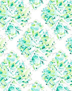 Aqua Green Abstract Floral Bloom Rug