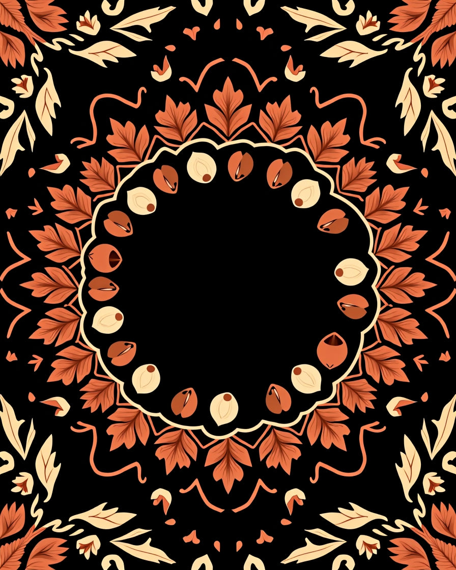 Terracotta Leaf Mandala Artistry Rug